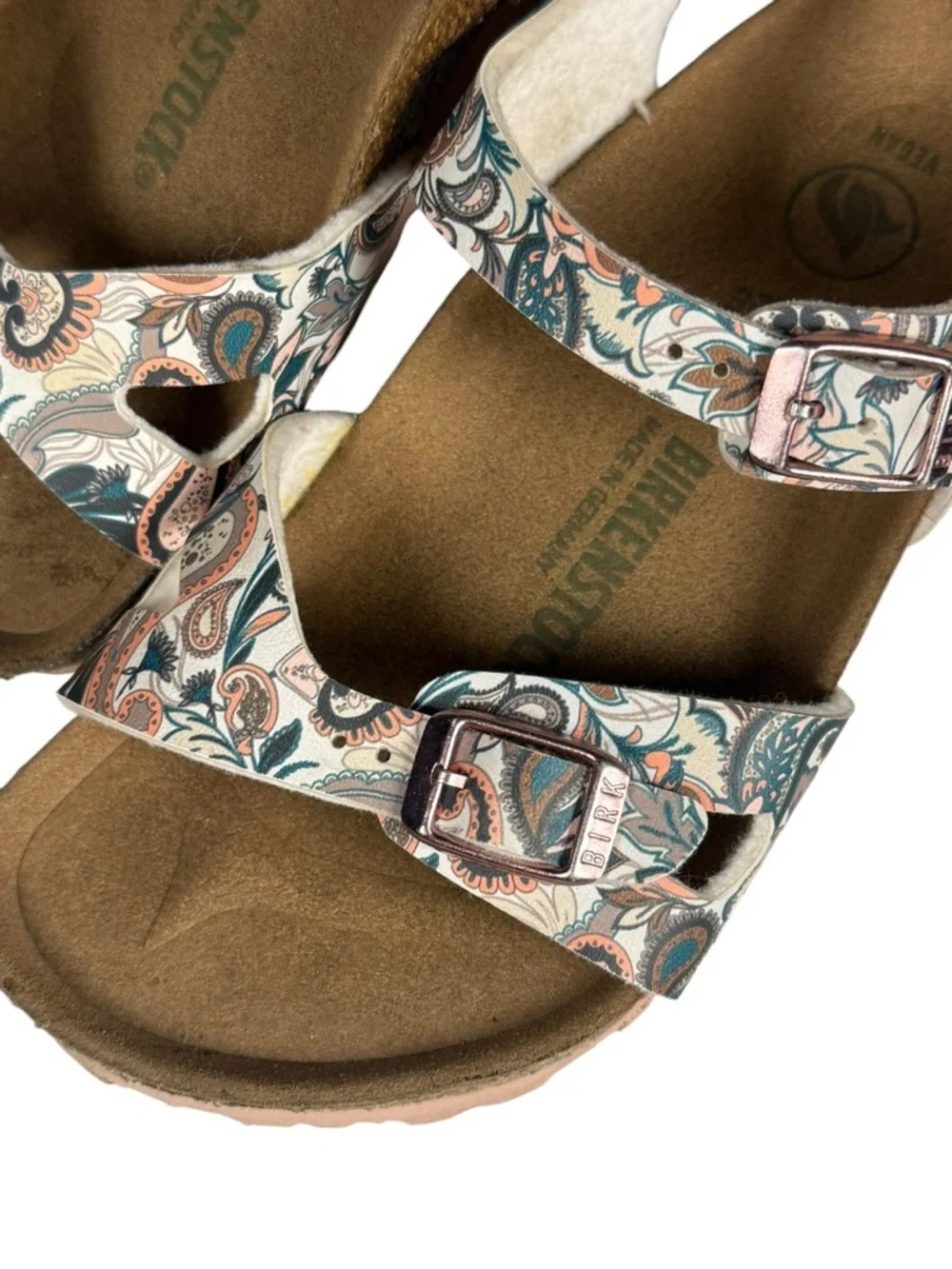 Birkenstock Kids Burk’s-Flor Paisley Light Rose Vegan Two Buckle  30 US 12-12.5